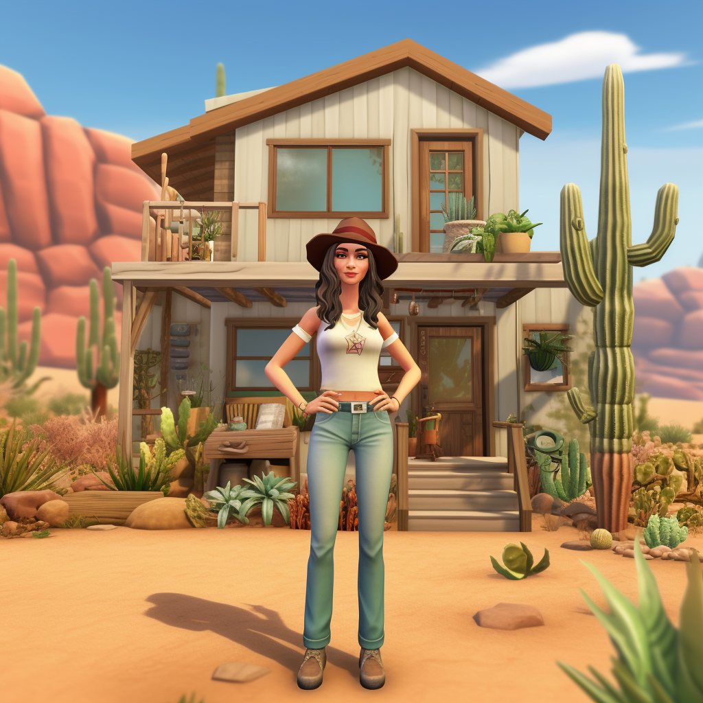 A Sim & their home in Arizona - New image by Solitaired.com