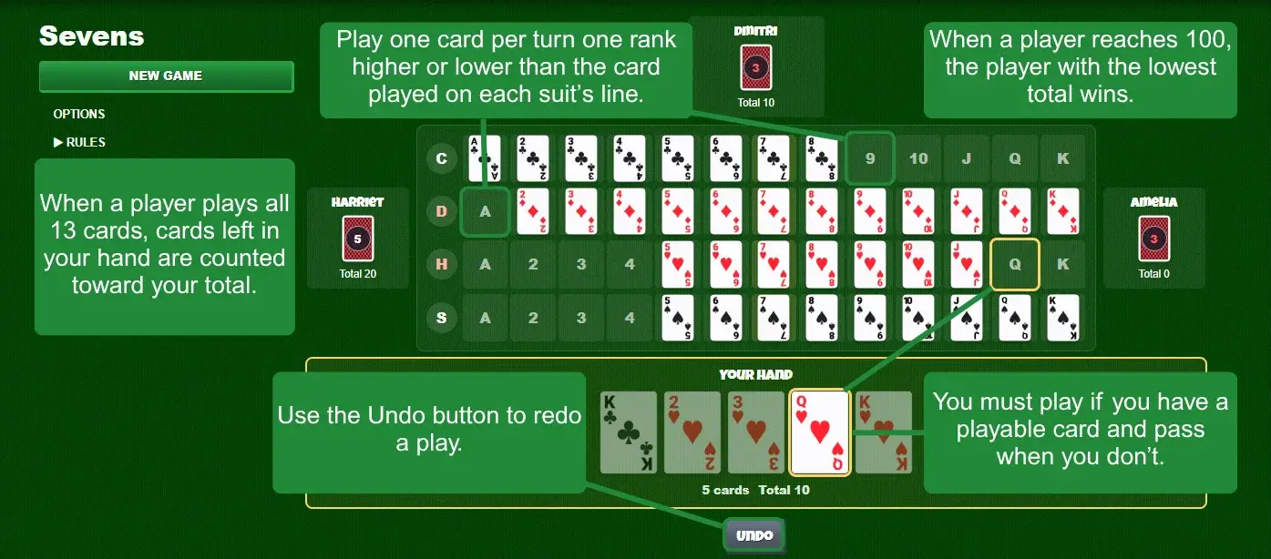 Sevens card game rules