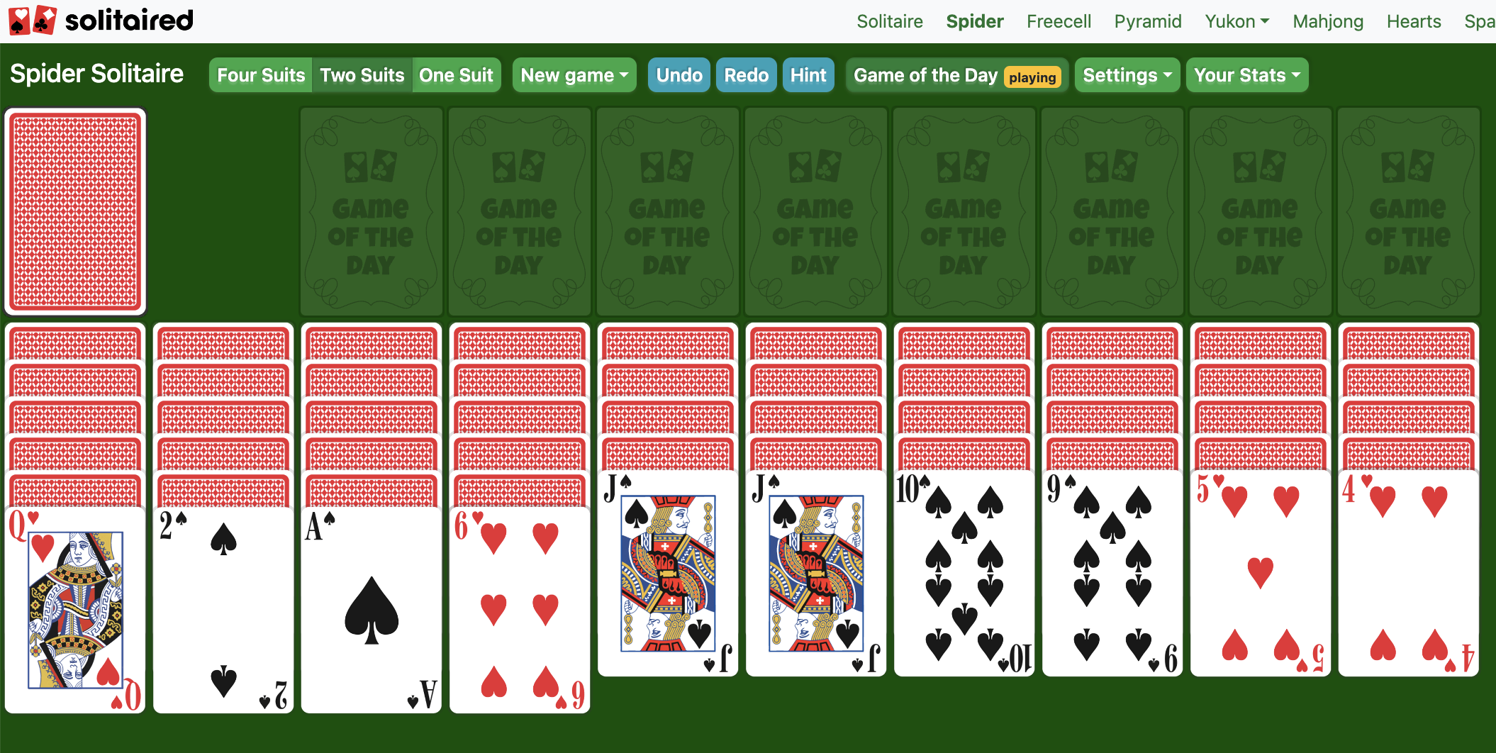 Spider Solitaire 2 Suits Online 100 Free