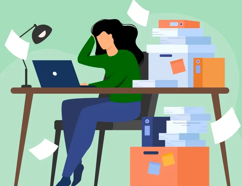 An illustration of a person at work