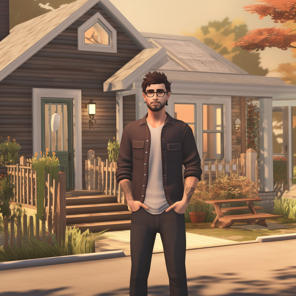 A Sim & their home in Vermont - New image by Solitaired.com