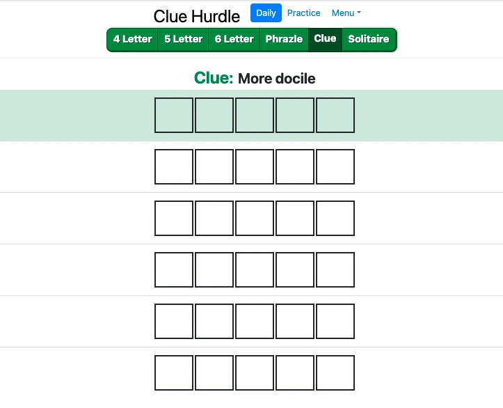 Clue Hurdle Game Screenshot from Solitaired