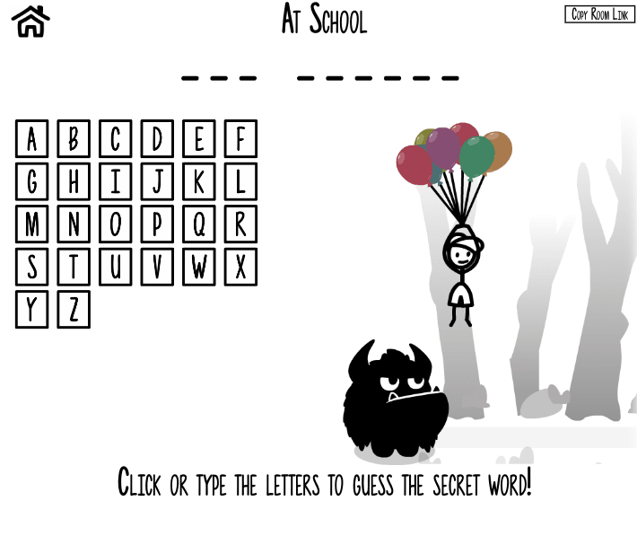 Hangman Game Screenshot from Cool Math Games