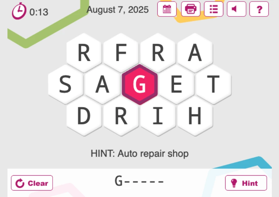 Lexigo USA Today Puzzle Screenshot