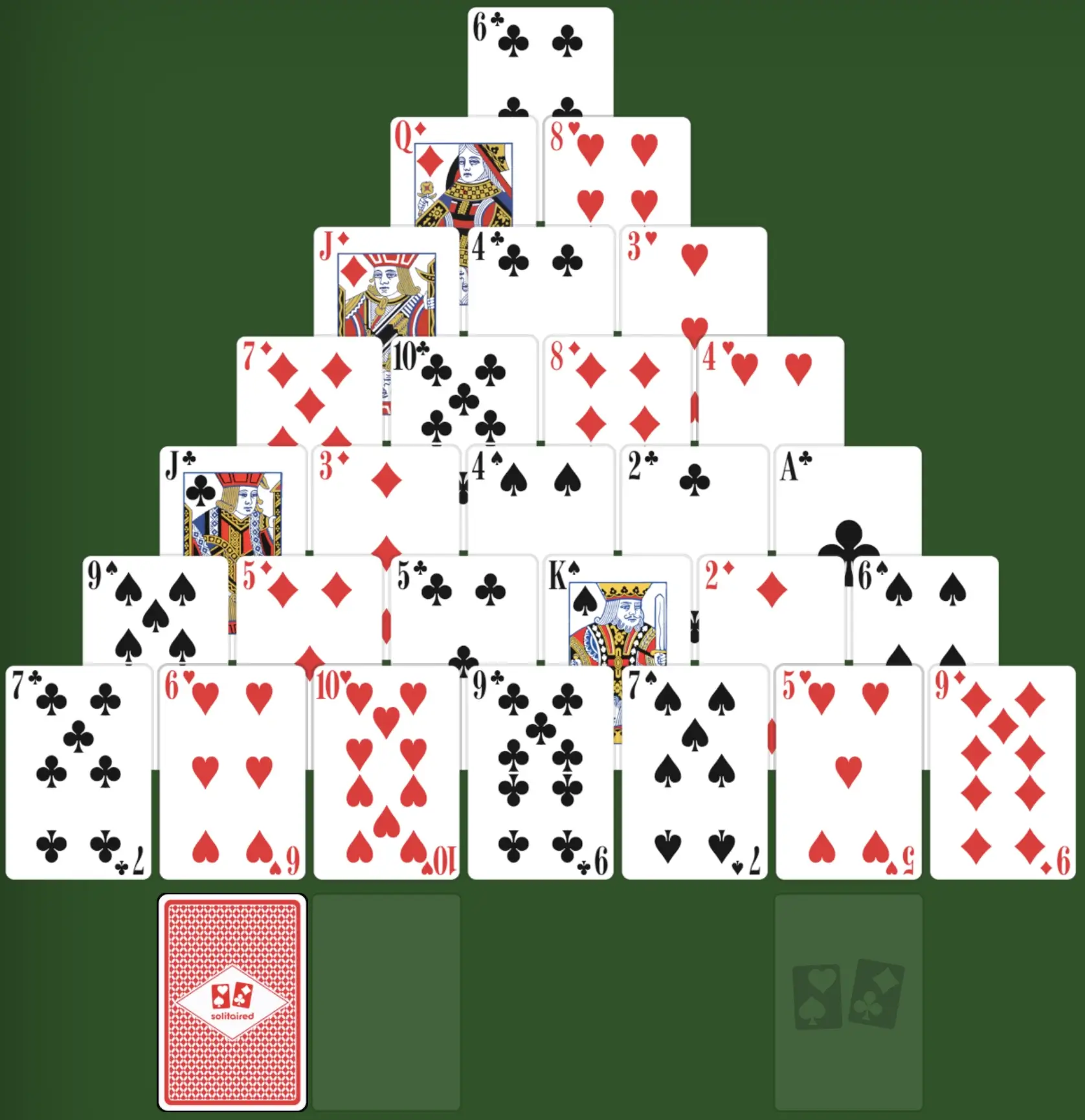 Pyramid Solitaire Game Board