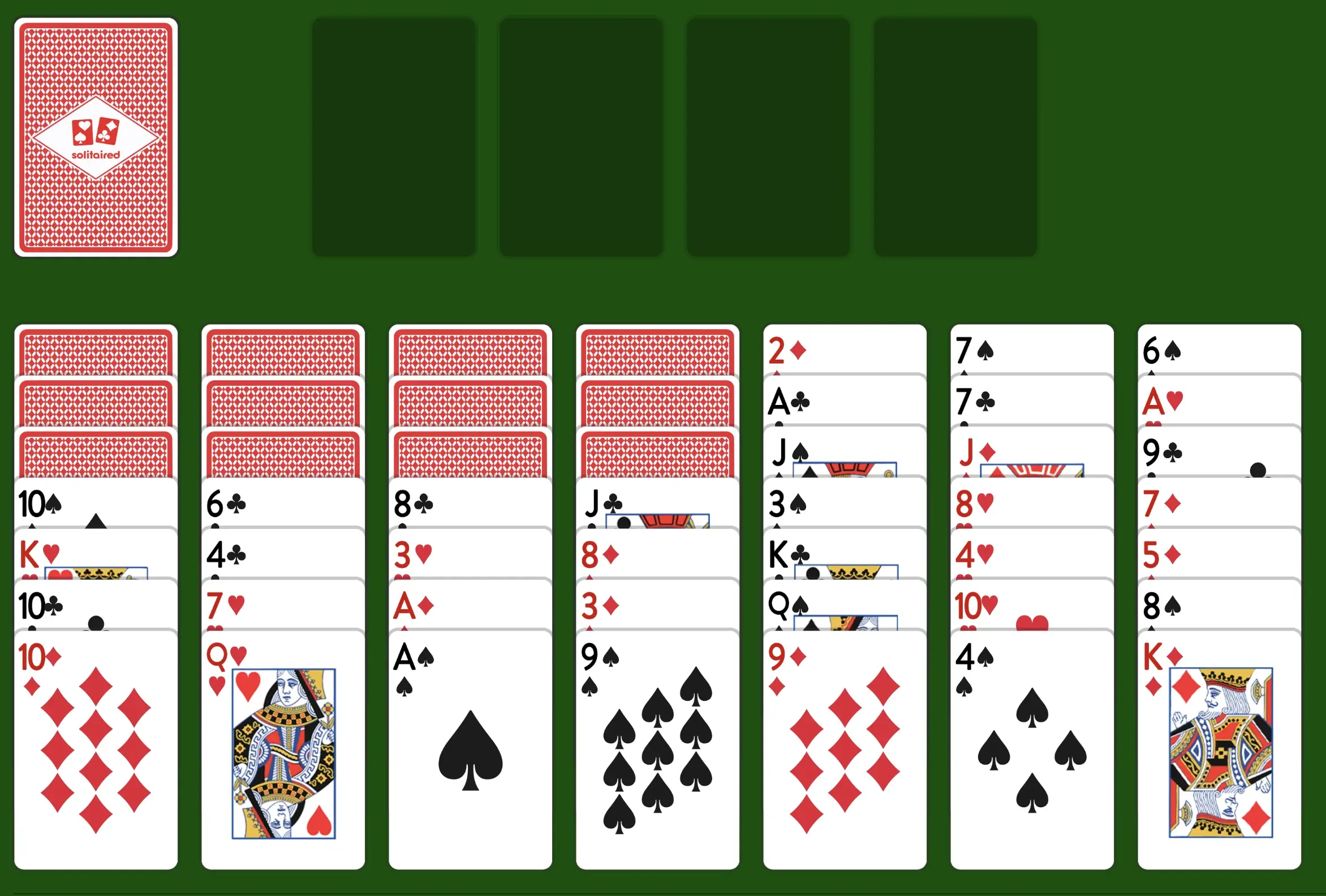 Scorpion Solitaire Game Board