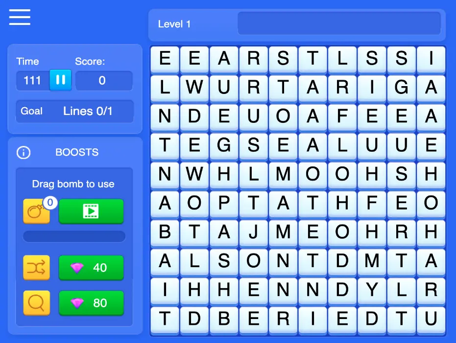 Word Wipe Game Screenshot from Arkadium